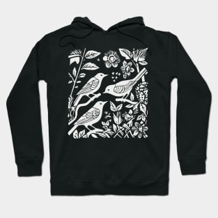 Lino Cut Birds Hoodie